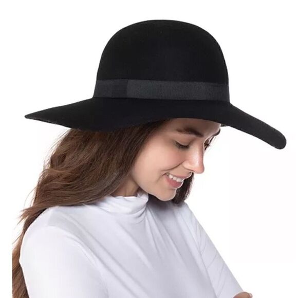 New INC INTERNATIONAL CONCEPTS Wool Felt Floppy Hat black - Picture 2 of 4